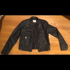 Leather jacket—faux. Charcoal. And & away brand.  Size medium.  Barely worn.